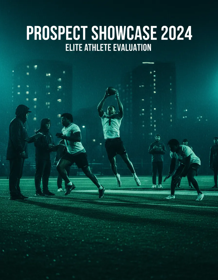 Football players during a talent evaluation event
